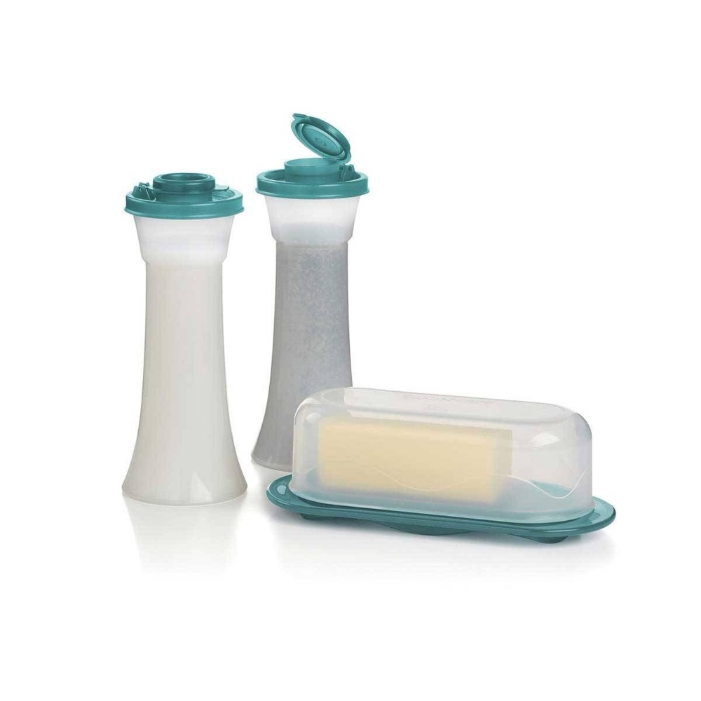 New Tupperware Salt n Pepper + Butter Dish